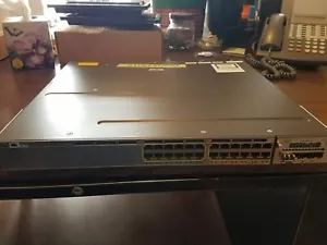 CISCO WS-C3750X-24T-S WITH C3KX-NM-1G 24 Port X Series Switch - Picture 1 of 4