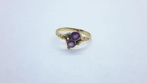 VICTORIAN 14k ROSE GOLD AMETHYST RING SIZE 7.5. Hallmarked - Picture 1 of 6
