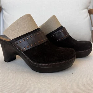 Nurture Leather Brown Suede Clogs Women’s Size 7.5 - Picture 1 of 10