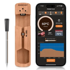 Termometro Carne Wireless con Bluetooth 100m - Misura Precisa 0-100°C App - Foto 1 di 7