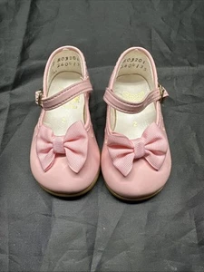 Vintage Y2K kleine Schritte rosa Kleinkind Mädchen Schuhe Größe 2 Schleife Schnalle glänzend Baby - Bild 1 von 11