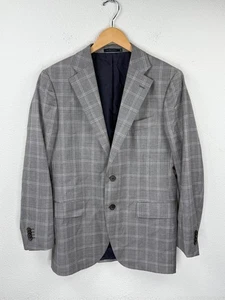 Suitsupply Lazio Mens 50 Jacket Slim Single Breasted Plaid Gray Two Button Wool - Picture 1 of 11