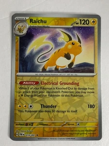Pokemon TCG Paldean Fates Printer Hickey Error Reverse Holo Raichu 019/091 NM - Bild 1 von 3