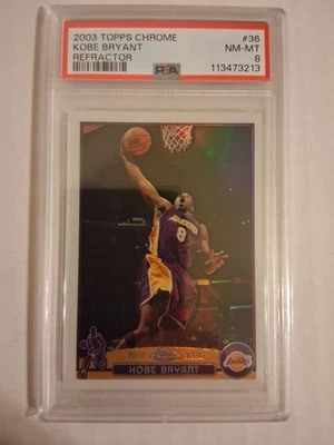 2003 Topps Chrome #36 Kobe Bryant Refractor PSA 8 NM MT HOF LA Lakers Mamba GOAT - Image 1 of 4