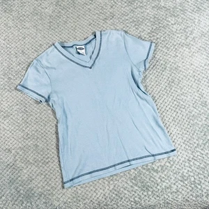 Vintage Y2K Old Navy hellblau Kontraststich Basic Babydoll Tomboy Tshirt S - Bild 1 von 4