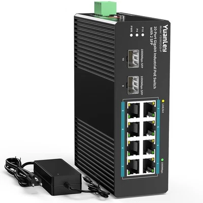 10 Port Industrial Switch with 8 Port PoE Gigabit & 2X SFP Port, Unmanaged Po... - Image 1 of 4