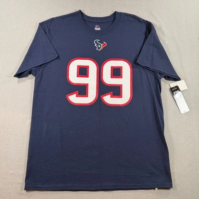NUEVO CON ETIQUETAS Majestic Houston Texans JJ Watt 99 Shirsey Camisa Para Hombres Grande Camiseta Azul Foto 1 de 4