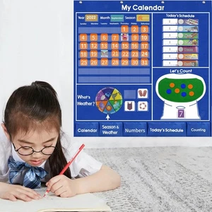Calendar and Weather Pocket Chart Classroom Calendar Supplies for Children - Picture 1 of 7