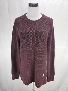 Suéter de algodón con parche en el codo tejido granate talla mediana (8/10) Carhartt cuello redondo  - Imagen 1 de 6