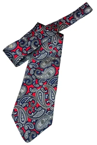Nueva corbata STAFFORD rojo verde azulado multicolor cachemira 100 % seda Qte_B - Imagen 1 de 3