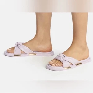 Coach Brooklyn Damen-Ledersandalen violett flieder lila Drehknoten-Pantolette Größe 11 - Bild 1 von 8