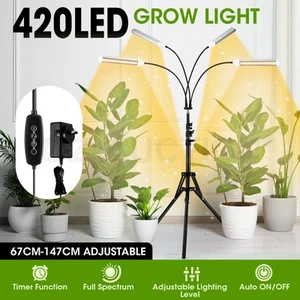 LED Grow Light Indoor Plants Full Spectrum Growing Lamp 420LEDs 200W Auto Timer - Picture 1 of 10