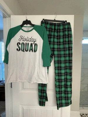 Pijama de Navidad a Cuadros Verde Talla XL Escuadrón de Vacaciones Unisex 100% Algodón para Hombre Foto 1 de 4