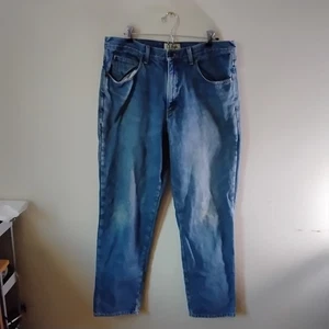 Pantalones de mezclilla LL Bean para hombre talla 36x34 lavado medio calce clásico 100 % algodón forrados de franela - Imagen 1 de 4