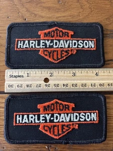 2- Genuine Vintage Harley Davidson Patch Motorcycle Riding MC Bike - Picture 1 of 3