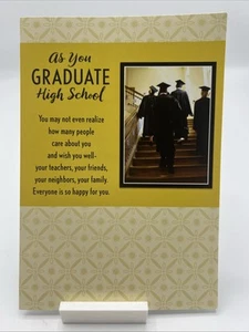 Hallmark Unused High School Graduation Greeting Card Care Happy Love Hope Wishes - Picture 1 of 6