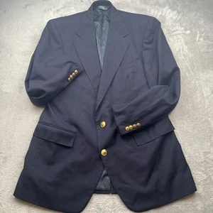 Vtg Polo Ralph Lauren Blazer Jacket Mens Medium Single Breasted Navy USA Made - Picture 1 of 24