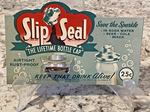 Vintage 1950's SLIP SEAL Lifetime Bottle Cap New Old Stock on Original Card - Picture 1 of 6