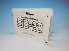 Nikon SB-22 Autofokus-Blitzger&#228;t Bedienungsanleitung instruction manual - 100849