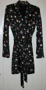 Guess Damen Jacke Blazer Blumenmuster Gürtel Schwarz Größe M - Bild 1 von 13