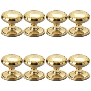 8 grandes perillas de puerta de armario martillado de latón macizo envejecido perilla de cocina para tirar de gabinete - Imagen 1 de 6