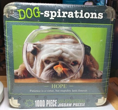 Brand New Dog-spirations "Hope" 1,000 piece Jigsaw Puzzle Metal Tin 19" x 26" - Image 1 of 4