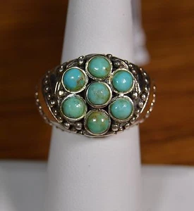 NWT 925 Sterling Silver Multi StoneTurquoise Ring Sz. 7 - Picture 1 of 3