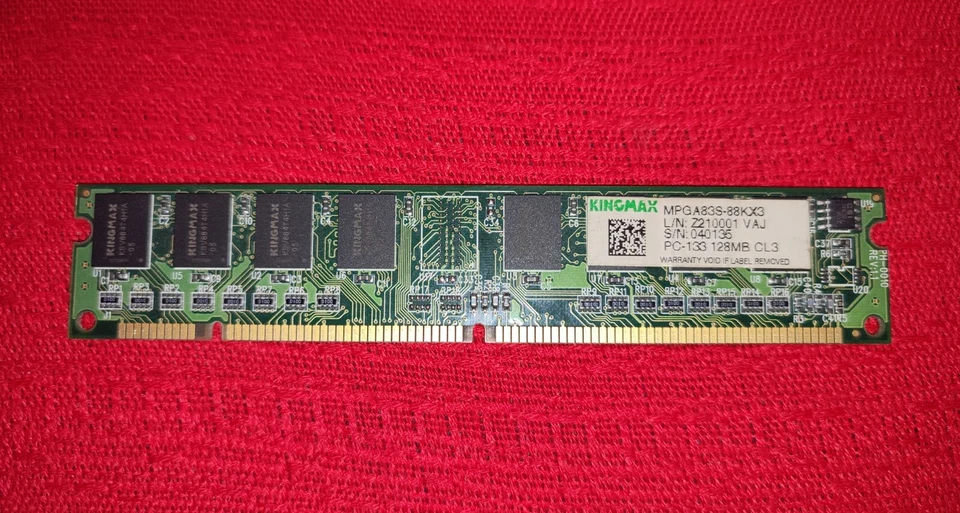 EXTREMELY RARE KingMax 128Mb Sdram Pc 133 - Image 1 of 4