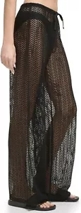 Calvin Klein Pantalones Negros Pierna Ancha Natación Zigzag Malla Encubrimiento Pequeño CG3CL939 - Imagen 1 de 5