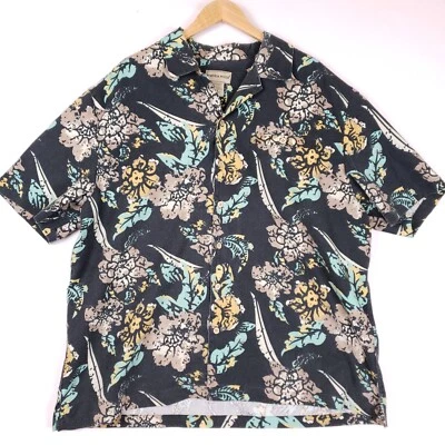 Scandia Woods Floral Hawaiian Shirt Men 2XL Short Sleeve Button Front Camp Relax - Image 1 of 4