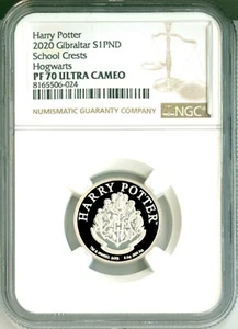 2020 Gibraltar S1PND Harry Potter School Crests Hogwarts NGC PF70 Ultra Cameo - Picture 1 of 4