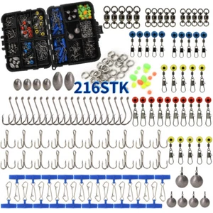 160/216stk Angelzubehör Set Angelset mit Angelkoffer Angelhaken für Angeln - Bild 1 von 21