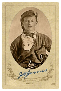 JESSE JAMES Vintage Confederate Raider & Notorious Outlaw CDV Unico RP - Foto 1 di 1