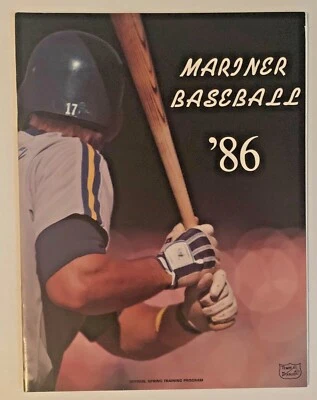 1986 SAN DIEGO PADRES @ SEATTLE MARINERS OFFICIAL SPRING TRAINING PROGRAM SCORED - Image 1 of 3