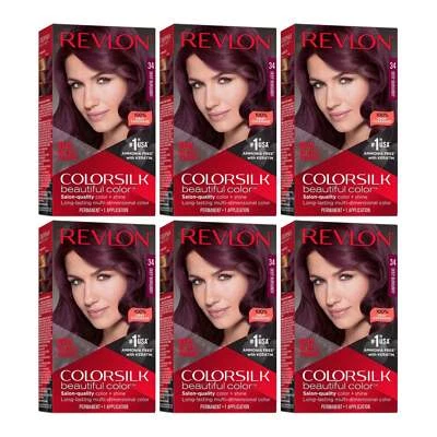 露华浓 ColorSilk 美丽发色 - 34 深勃艮第色 (6 件装) — 第 1/4 张图片