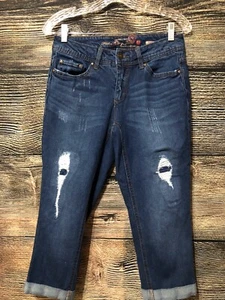 Neu ohne Etikett Faded Glory Damengröße 6 Used-Look Jeans 5-Pocket-Design Capri’s schön!! - Bild 1 von 6