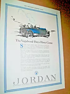 1923 Jordan Touring large-mag car ad -Fred Cole-"The Vagabond Days Have Come" - Picture 1 of 1