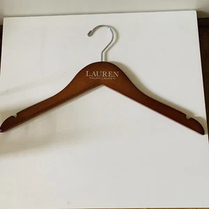Lot of 10 Ralph Lauren Polo 15.5” Wood Hangers Dress Shirt Vintage Brand New - Picture 1 of 5
