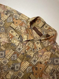 Tori Richard Men’s Floral Aztec Button Up Shirt Cotton Lawn Sz Large - Picture 1 of 5