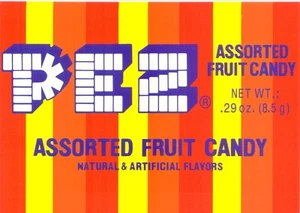PEZ verschiedene Obst Süßigkeiten Spender Werbung Poster Stil Classico Postkarte - Bild 1 von 2