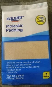 Equate Moleskin Padding Sheets 3 Ct ~ Protects Tender Areas From Friction - Picture 1 of 3