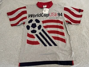 Vintage Adidas 1994 Soccer World Cup USA Polo Shirt Size Medium NWT Brand New - Picture 1 of 7