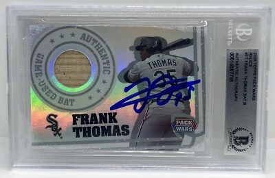 Frank Thomas 2005 Topps Pack Wars Relics #FT Signed Bat Card Beckett Slabbed - Image 1 of 4