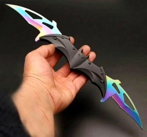 Spring Batman Rainbow Knife Assisted Folding Blade Pocket Dark Knight Joker NEW - Picture 1 of 11