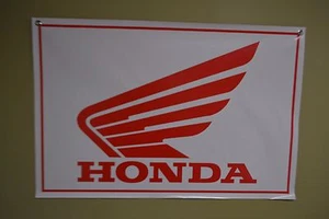 HONDA POWERSPORT RACING BANNER OFF ROAD FLAG CRF SIGN TRX CBR GOLDWING - Foto 1 di 6