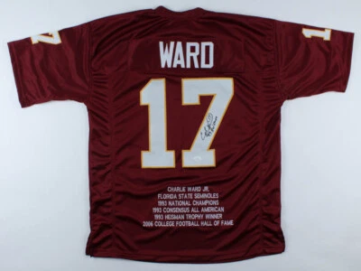 Charlie Ward Signed Career Highlight Stat Jersey Inscribed "93 Heisman"(JSA COA) - Image 1 of 4
