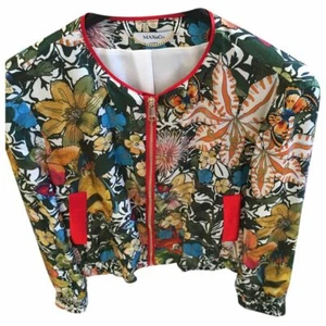 MAX & Co. Women's Floral Printed Full Zip Front Short Vest Jacket Size 4 Z25 - Picture 1 of 12