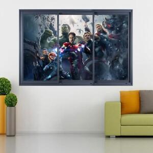 Avengers 3D Fensteraufkleber Wandaufkleber Wohnkultur Kunst Marvel Super Heroes BW014