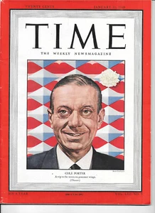 JANUARY 31, 1949 TIME MAGAZINE - COLE PORTER - NO LABEL - Picture 1 of 1