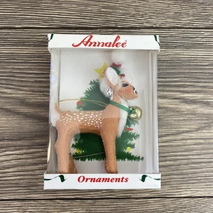 Annalee WEIHNACHTEN REHKITZ Ornament 4 Zoll in Box neu ungeöffnet 2008 Glocke Nikolausmütze - Bild 1 von 4